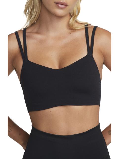 Nike Nike Zenvy Strappy Light-Support Padded Sports Bra in 010 Black/sail at Nordstrom