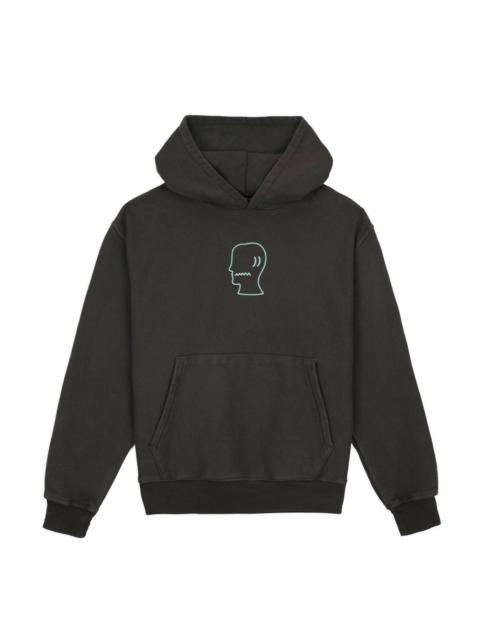 BRAIN DEAD 3D Embroidered Logohead Garment Dyed Hoodie - Brown