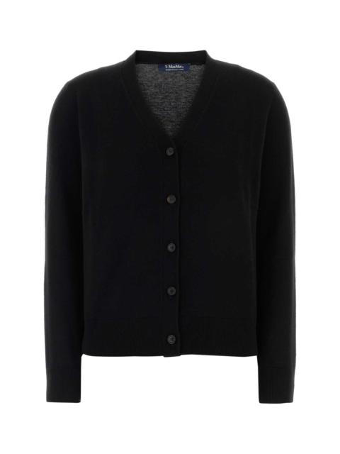'S Max Mara S Maxmara Women Black Wool Ribes Cardigan