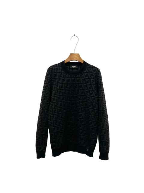 FENDI FENDI FF-print crew-neck knit top
