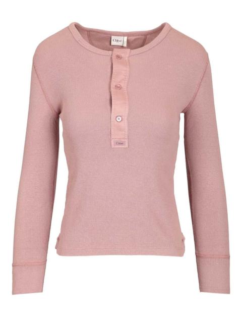 Chloé Chloe' Women Cotton Henley Shirt