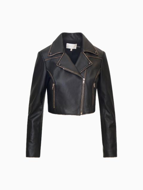 LoveShackFancy Nyssara Distressed Leather Jacket