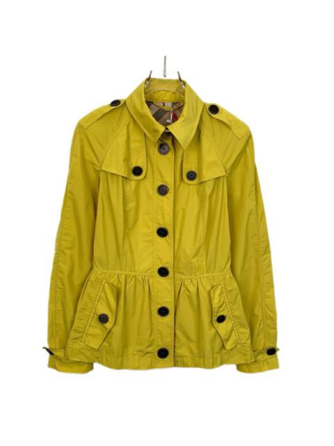 Burberry Burberry Yellow Button-Up Womens Trench Coat With Epaulets & Pockets