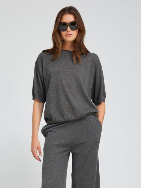SPRWMN CHARCOAL CASHMERE BOXY TEE