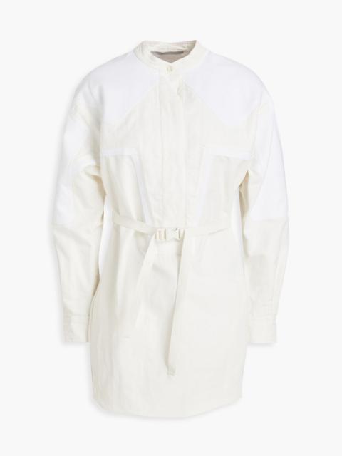 Stella McCartney Liana belted piqué-paneled jacquard mini dress