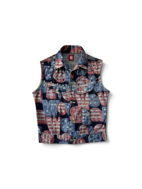 Hysteric Glamour Vintage 90s Hysteric Glamour Studded Monogram AOP Denim Vest