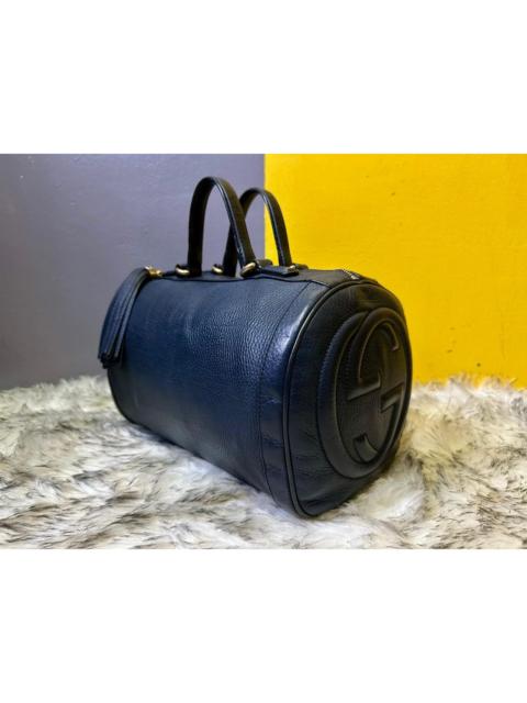 GUCCI Authentic Gucci Soho Pebbled Leather Medium Boston Bag