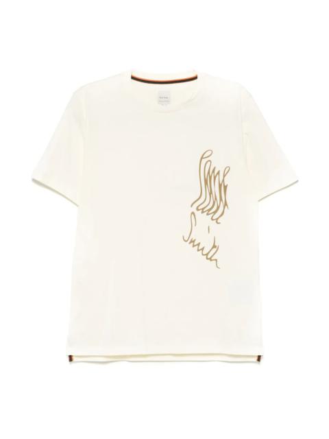 Paul Smith STRETCHED LOGO-PRINT T-SHIRT