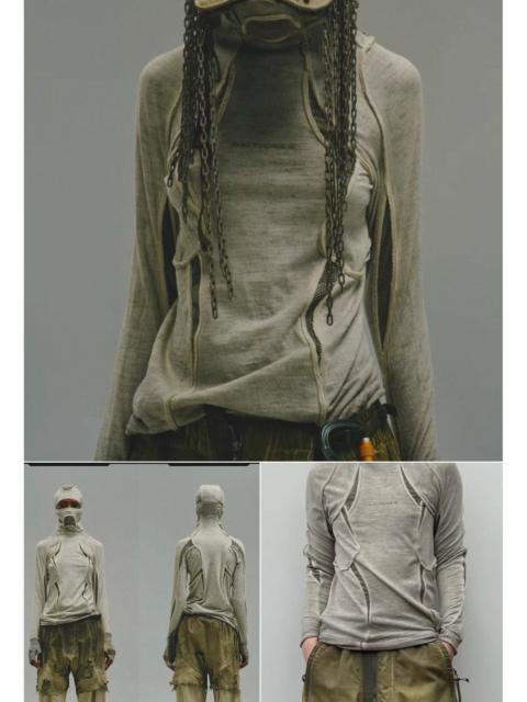 HAMCUS 100% wool tight knitted hooded top jacket size S