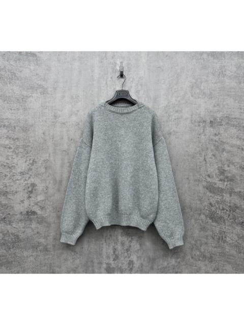 Fear of God Fear of God New Arrival: Heavyweight Ribbed Sweater with Boat Neck and Leather Logo Patch