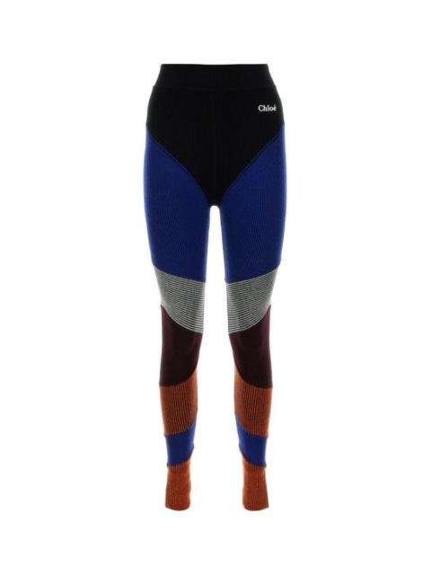 Chloé Multicolor stretch wool blend leggings