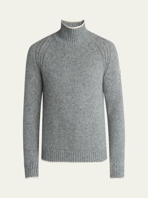 Moncler Men's Tipped Wool Turtleneck Sweater