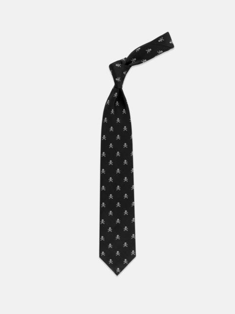 J. PRESS MADE-IN-ENGLAND BLACK SKULL AND BONES CLUB TIE