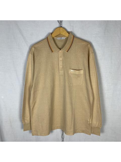 BALENCIAGA Vintage Balenciaga Monogram Longsleeve Polo Shirt