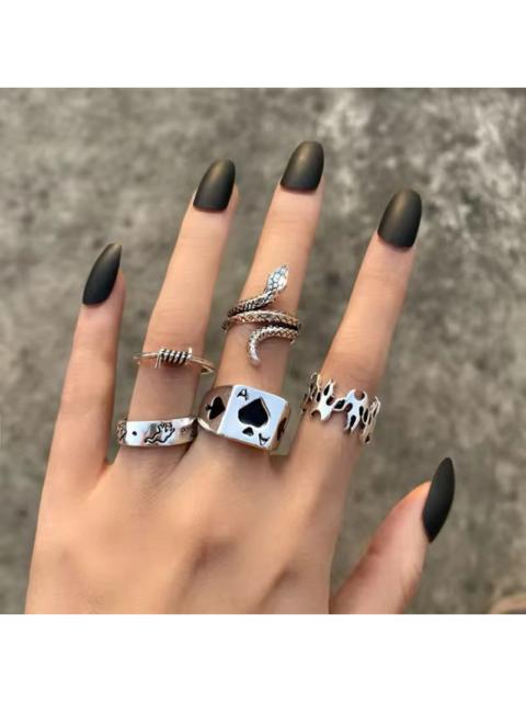 Streetwear - Gothic Heart Rings Set