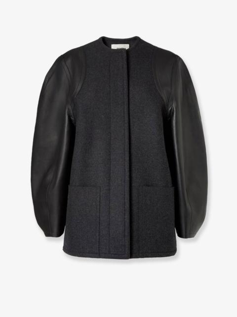 FENDI Fendi Virgin Wool Coat With Leather Sleeves