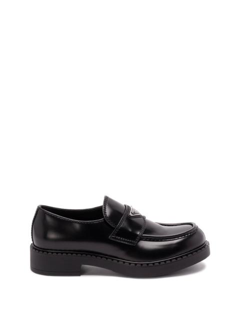 Prada Prada Men Chocolate Brushed Leather Loafers