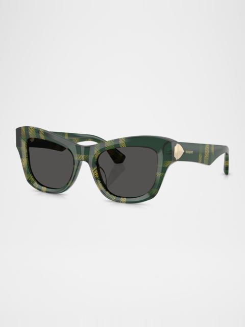 Shield Hinge Acetate & Plastic Cat-Eye Sunglasses