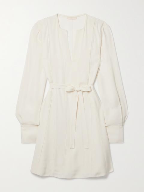 ULLA JOHNSON Daisy Belted Paneled Crepe Mini Dress