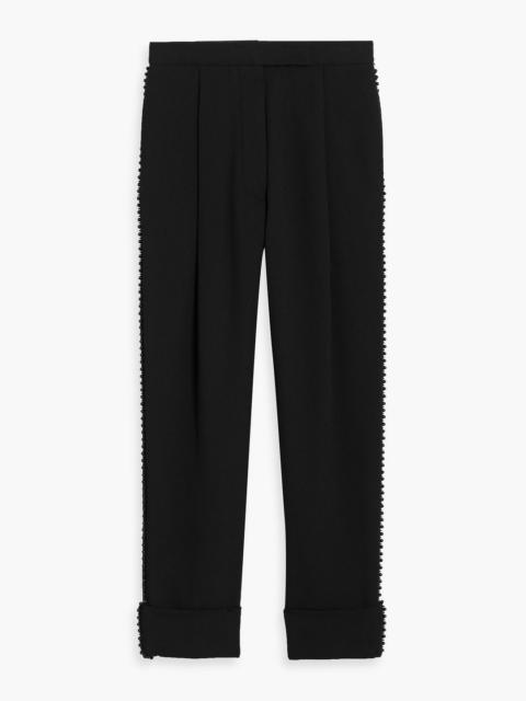 Thom Browne Bead-embellished wool-crepe straight-leg pants