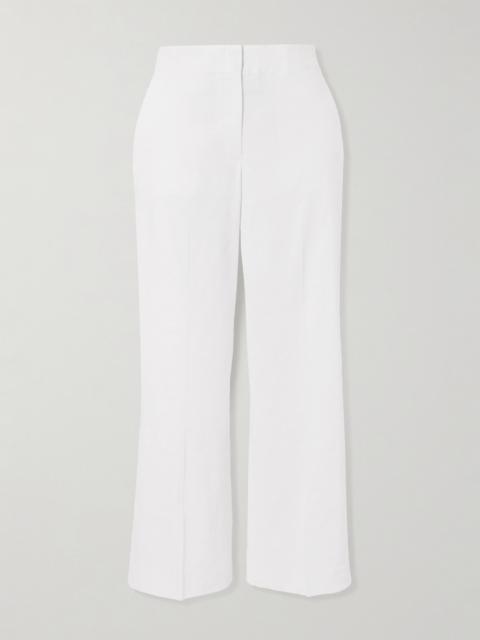 Theory Terena Cropped Linen-blend Wide-leg Pants