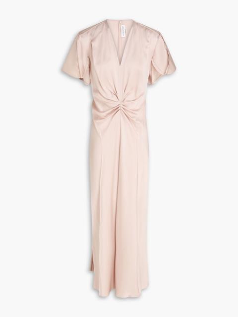Victoria Beckham Ruched satin-crepe midi dress