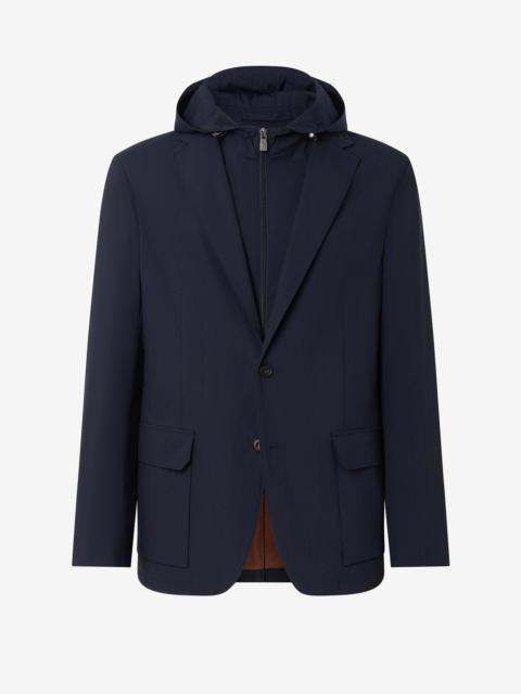 CORNELIANI Dark blue technical wool fabric jacket