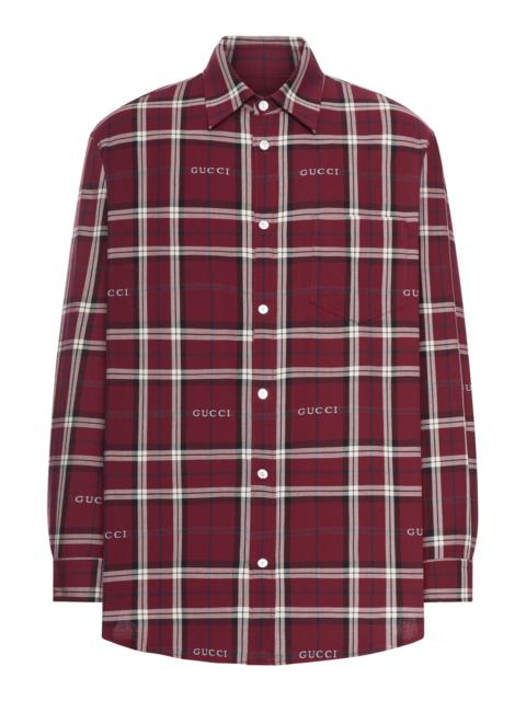 GUCCI JACQUARD COTTON TARTAN SHIRT
