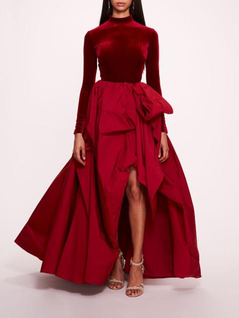 Marchesa VELVET TAFFETA GOWN