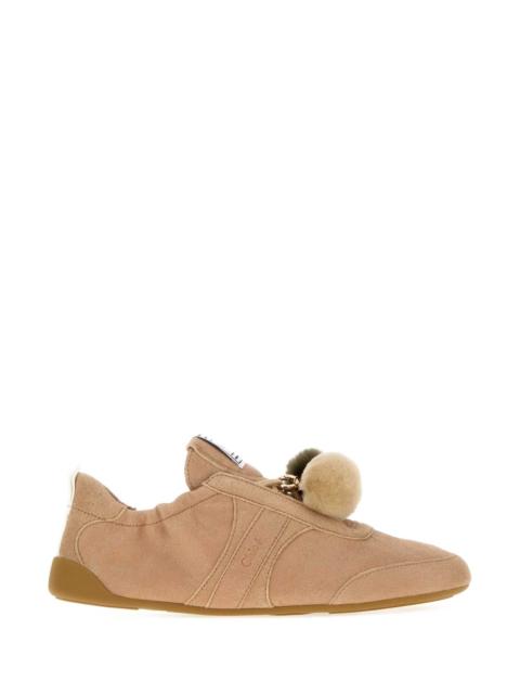 Chloé Chloe Women Antiqued Pink Leather Kick Sneakers