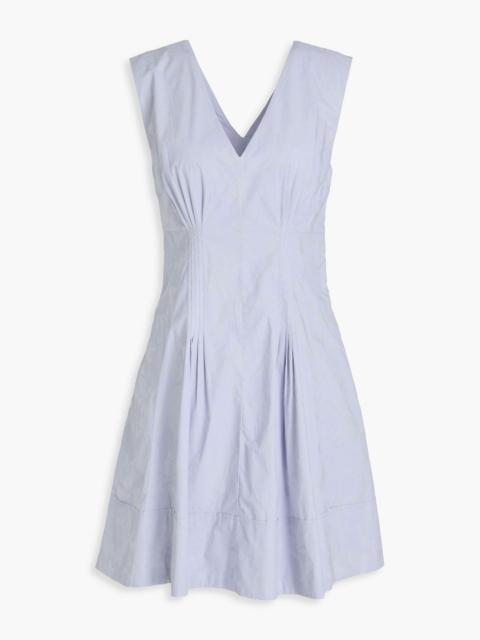 DEREK LAM 10 CROSBY Concha pintucked floral-print cotton-poplin mini dress