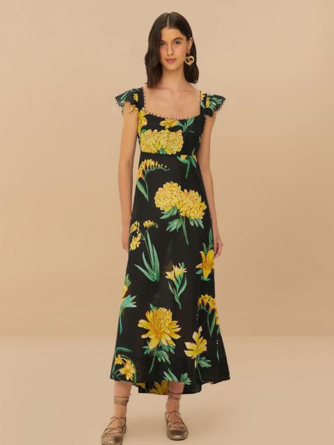 FARM RIO Black Alice Flowers Maxi Dress