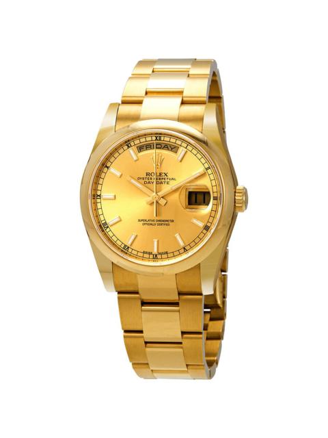 ROLEX Rolex Day-Date Champagne Dial 18K Yellow Gold Oyster Bracelet Automatic Men's Watch 118208CSO