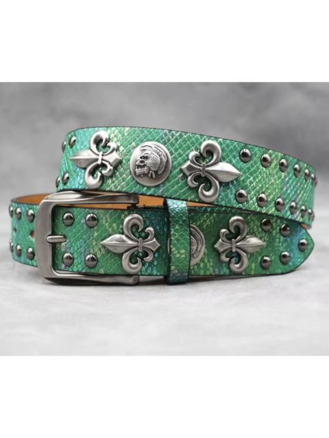 Other Designers Other - Y2k PU Leather Rivet Punk Skull Rock Belt 115 cm