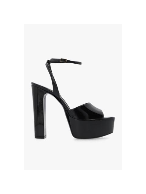 SAINT LAURENT SAINT LAURENT Jodie Black 145mm Platform Sandals New & Authe