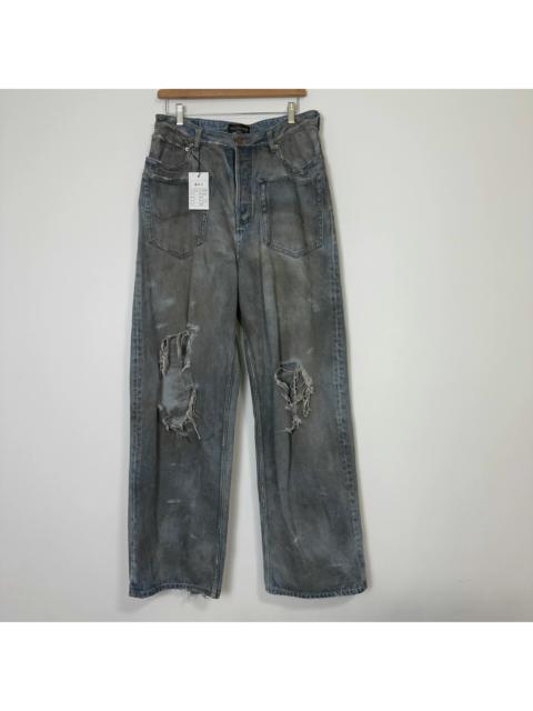 BALENCIAGA Balenciaga's 23SS Muddy Season Runway Reversed Distressed Jeans