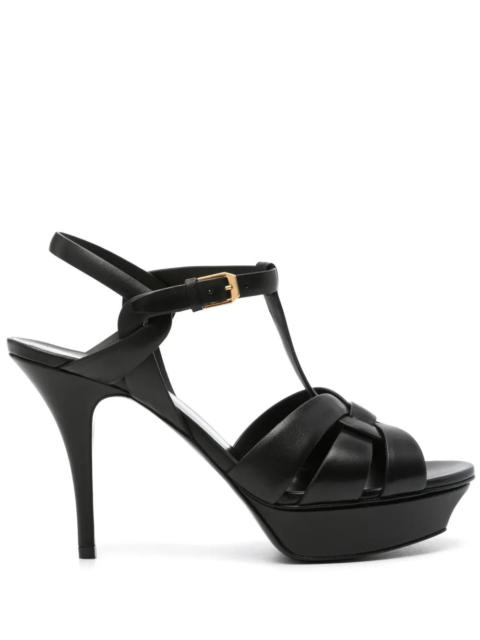 SAINT LAURENT Saint Laurent Paris Women Tribute Platform Sandals In Smooth Leather