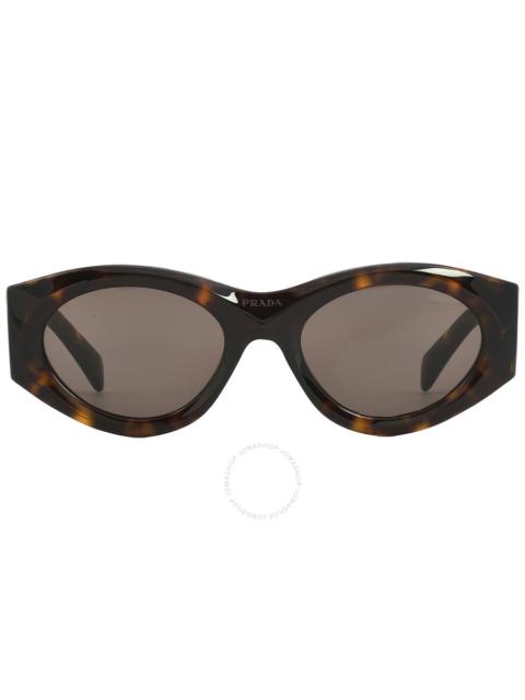 Prada Prada Dark Brown Oval Ladies Sunglasses PR 20ZS 2AU06B 53