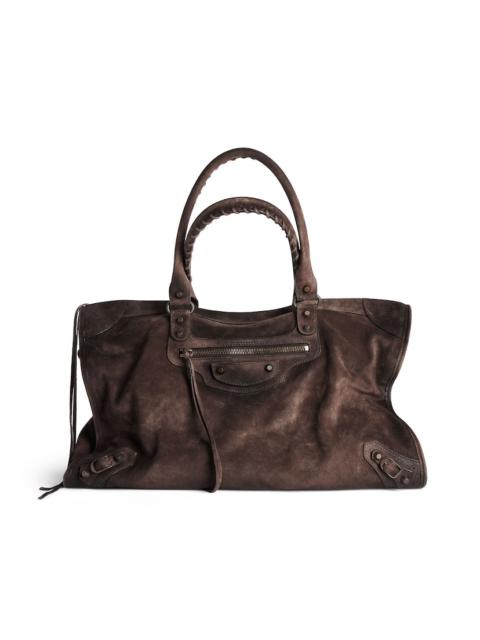 BALENCIAGA Men's Le City Bag Large in Light Espresso