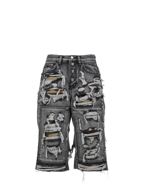 Thug Club HELL CAMO DENIM SHORTS / BLK