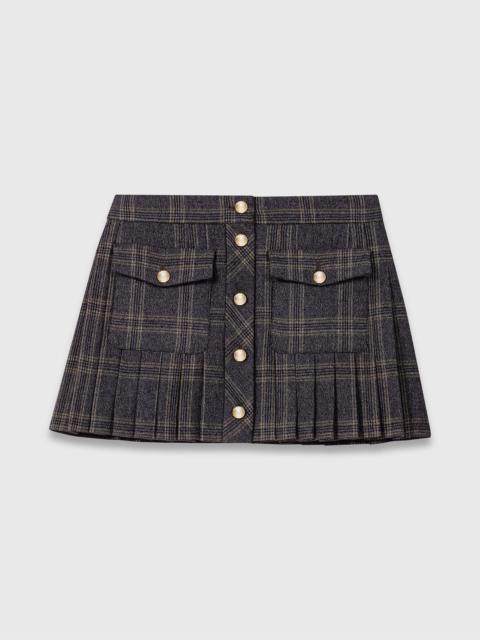maje Short pleated checked skirt