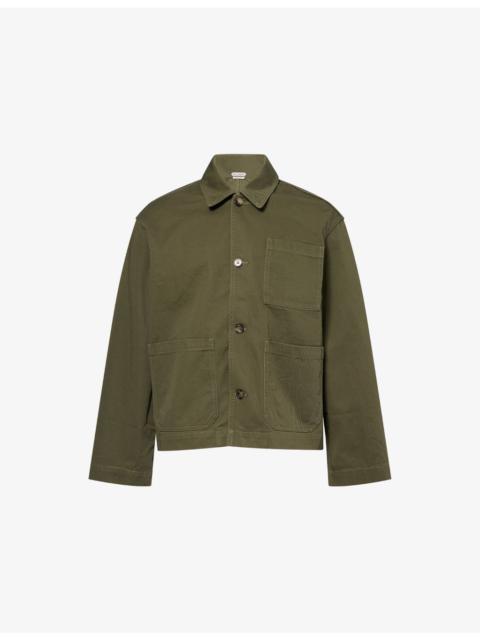JW Anderson Embroidered-Logo Patch-Pocket Cotton Jacket
