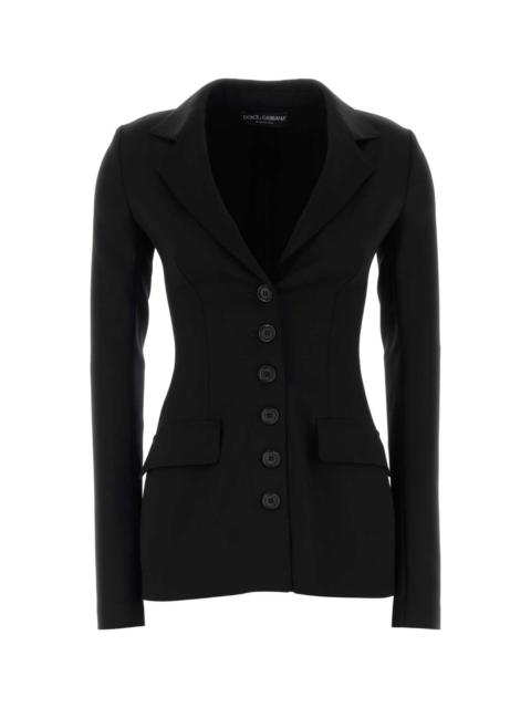 Dolce & Gabbana Dolce & Gabbana Women Black Stretch Wool Blazer