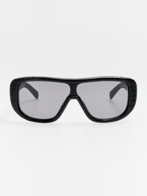 LINDA FARROW Masco Sunglasses in Black Lizard