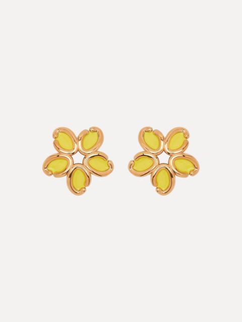 Oscar de la Renta ENAMEL O FLOWER EARRINGS