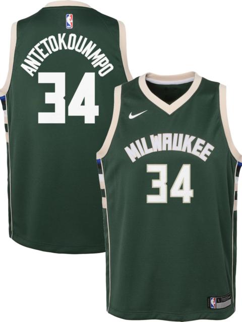 Nike Nike Youth Milwaukee Bucks Giannis Antetokounmpo #34 Green Dri-FIT Swingman Jersey