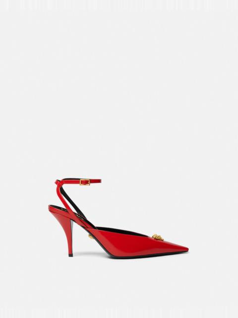 VERSACE La Medusa Leather Slingback Pumps 85 mm