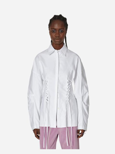 PRISCAVera Oxford Laced Button Down Shirt White