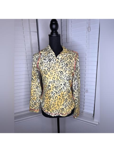 Other Designers Jet Set - Chic Animal Print Blouse with Red Trim