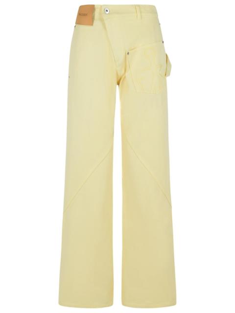 JW Anderson Jw Anderson Cotton Pants Yellow Twisted Leg
